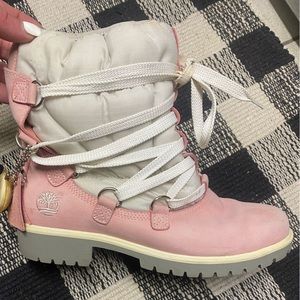 Light pink timberland boots